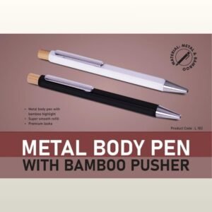 METAL BODY PEN WITH BAMBOO PUSHER - PP