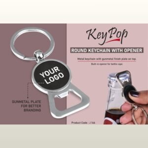 KEY POP  ROUND KEYCHAIN WITH OPENER - PP
