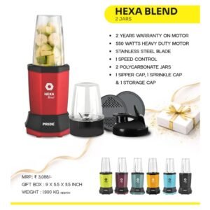 HEXA BLEND 2 JARS NUTRI MIX BLENDER - PRIDE