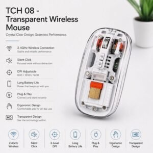 TCH 8 TRANSPARENT WIRELESS MOUSE - JX