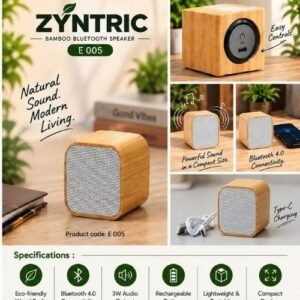 ZYNTRIC BAMBOO BLUETOOTH SPEAKER - EZEE